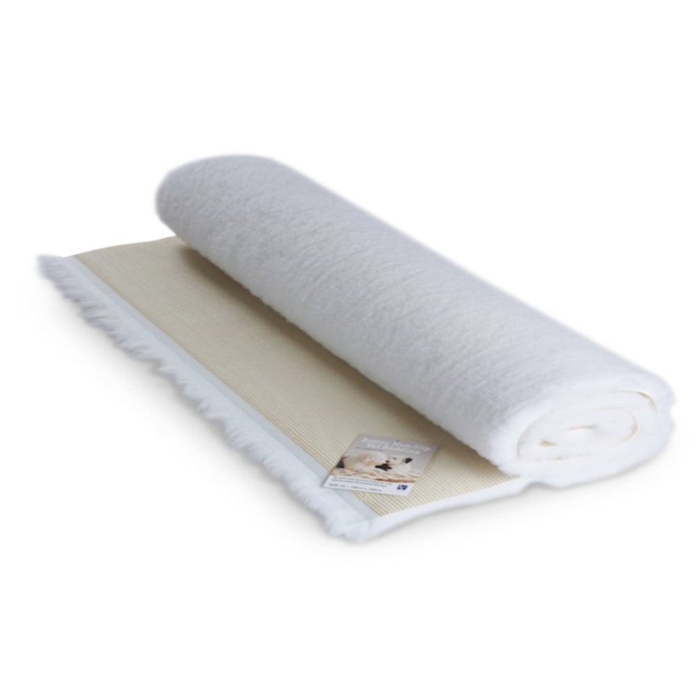 Active Non-Slip Vet Bedding White Plain