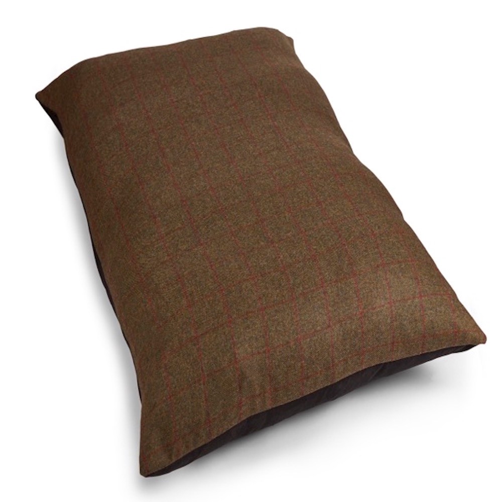 Country Classic Tweed Wool Mattress Dog Bed - Olive