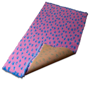 Active Non-Slip Vet Bedding Pink with Sky Paws